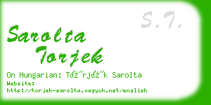 sarolta torjek business card